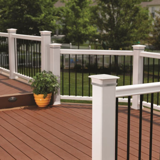 TimberTech RadianceRail White railing, RadianceRail Black Aluminum, TimbeTech Radrail composite deck railing, aluminum baluster composite deck rail