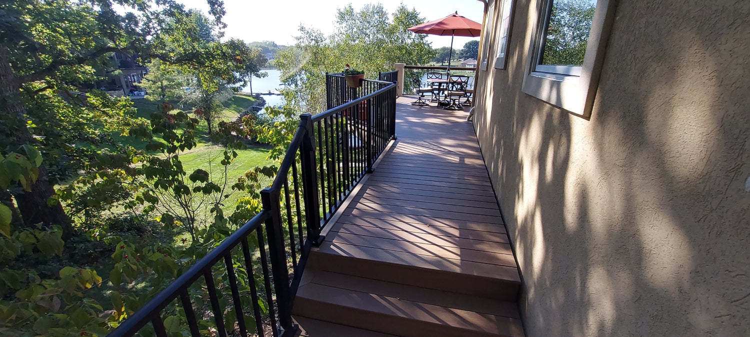 Railing systems attach to decks and other structures to provide sturdy guardrail to keep people and pets safe when traveling along raised areas