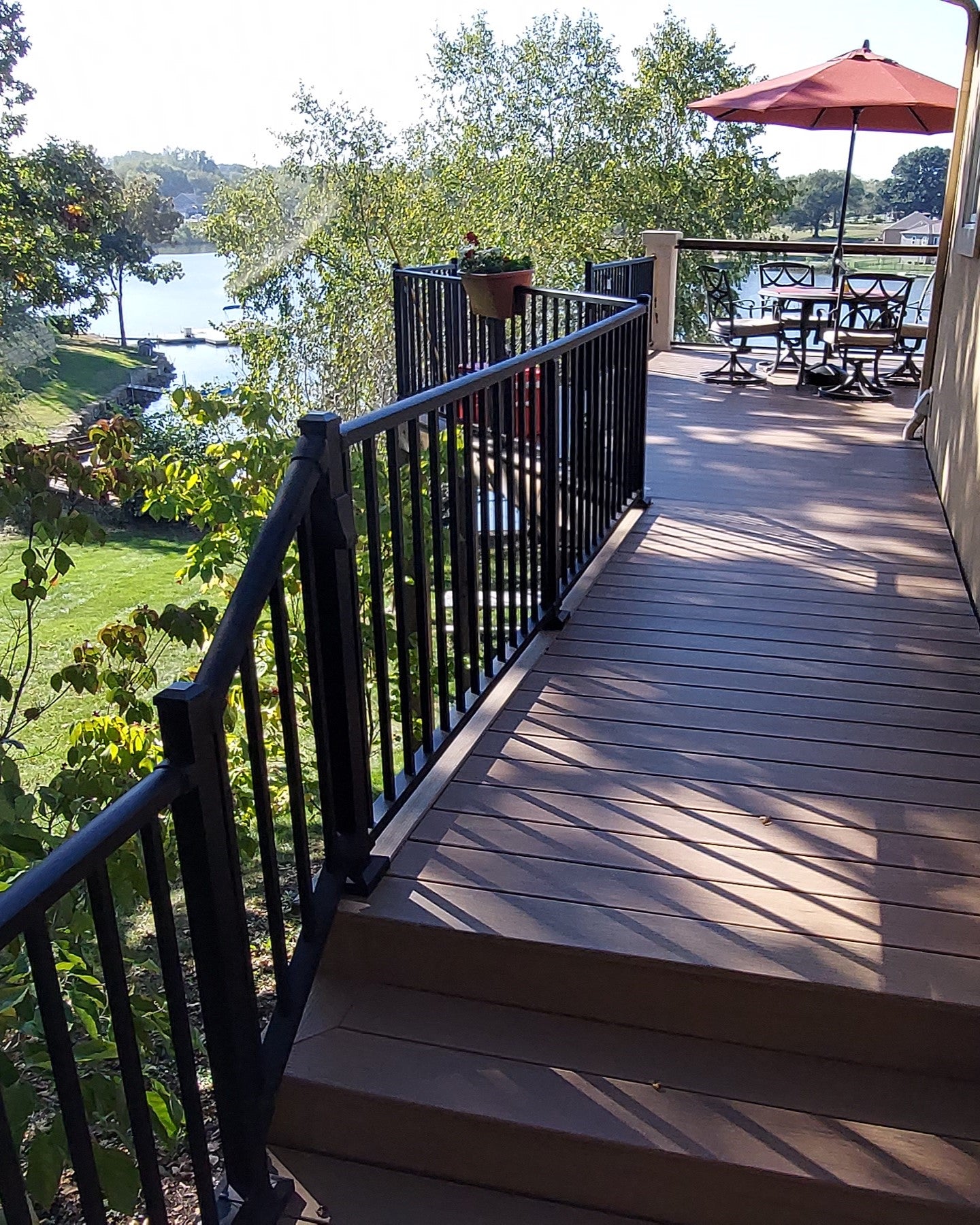 Westbury Aluminum deck railing level handrail ands stair handrail with two inch post kits and c10 tuscany aluminum rail kits