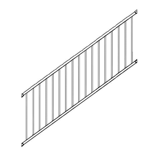 White tuscany stair rail kit textured white gloss white c10 8 ft rake stair
