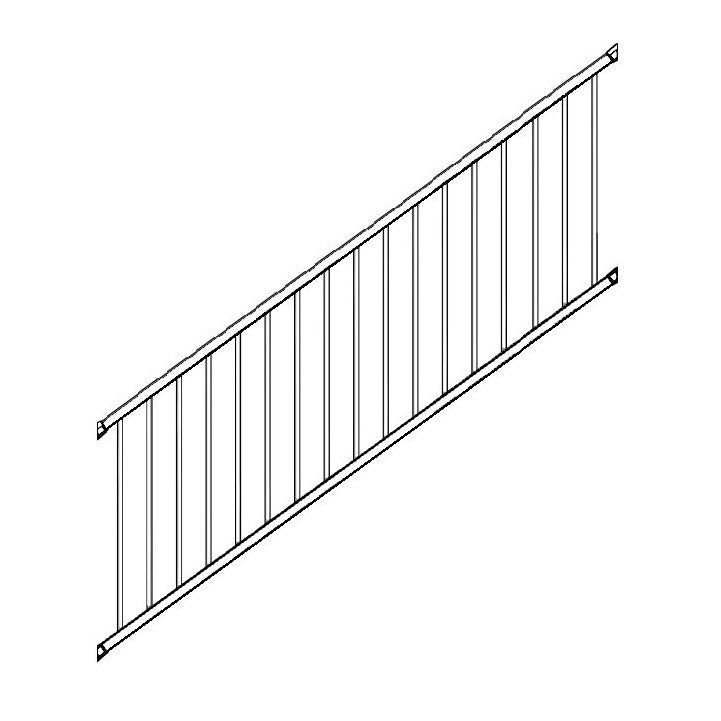 White tuscany stair rail kit textured white gloss white c10 8 ft rake stair