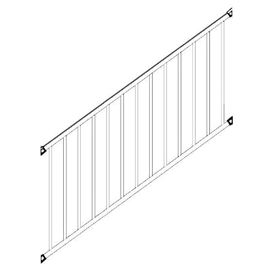 white texture and gloss white stair rail kit 6' tuscany c10