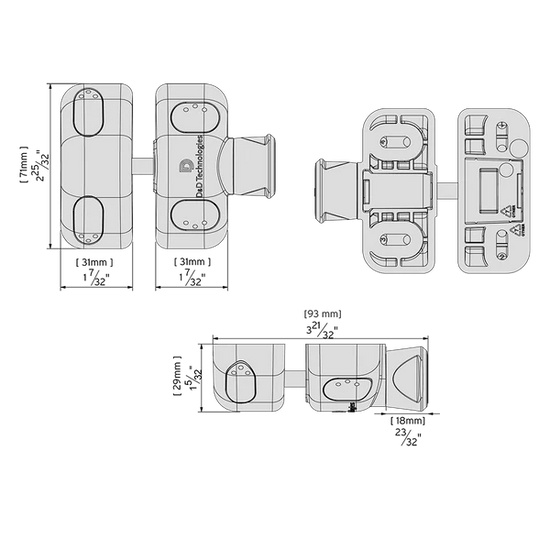 MagnaLatch Side Pull Cad Drawing
