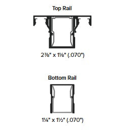 Chesapeake Top and Bottom rail Profiles with dimensions