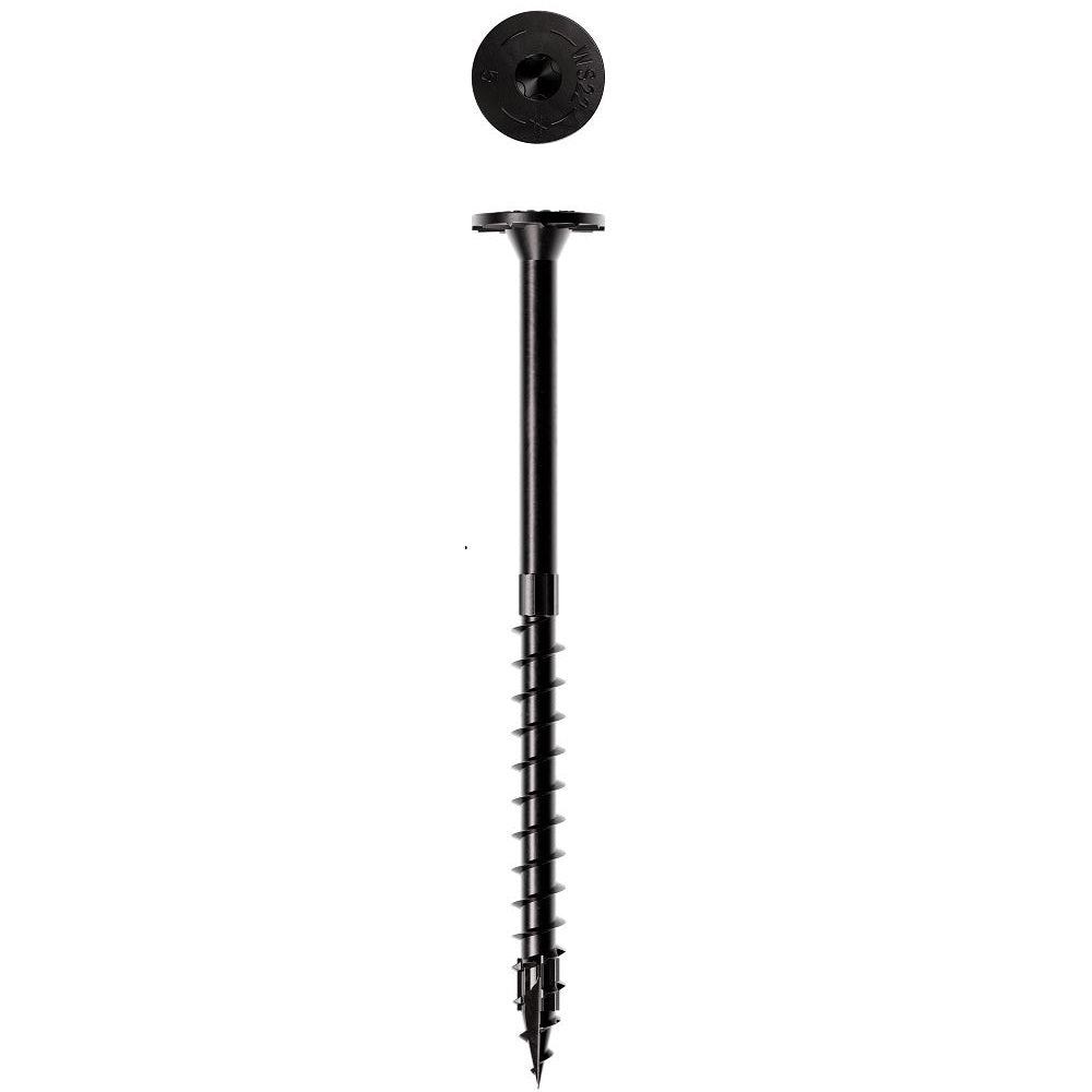 SDWS 5 inch black wood structural 22D Lag Screw for Ledgers, Posts, and Railing.