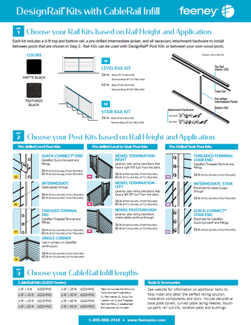 Feeney DesignRail Kits worksheet item product selector worksheet sketch and order form designrailkits