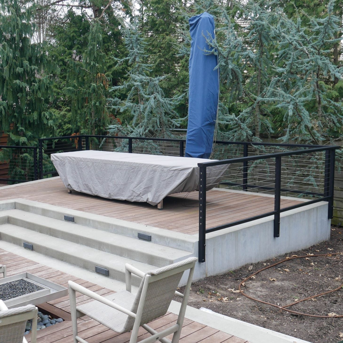 Black Horizontal Cable Railing Feeney DesignRail series 200 top rail black aluminum fascia mounted posts