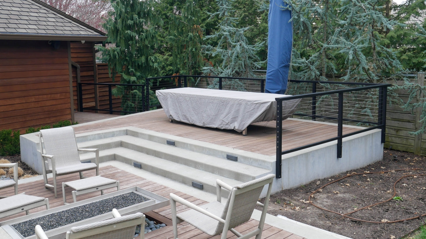 Black Horizontal Cable Railing Feeney DesignRail series 200 top rail black aluminum fascia mounted posts