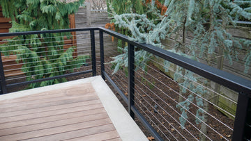 Feeney CableRailing DesignRail Kits black aluminum cable handrail with bottom rail and no intermediate pickets
