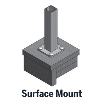 Surface Mounted or Base Mount Posts by RailFX for cable railing