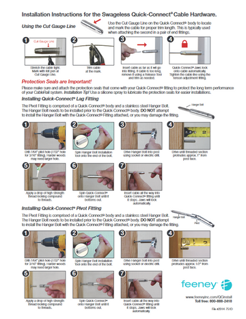 Feeney Installation Guide for Quick Connect fittings in the build your own custom fitting collection