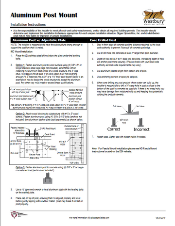 Post Installation for Westbury Guided Install guide for aluminum westbury post kits