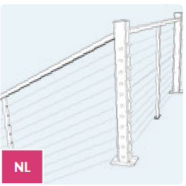 Modern Newel Left Post Kit surface Mount