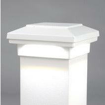 Dream White Cascade Lighted Down Textured Post Caps Match DekPro Prestige Railing 3" Caps 4" Caps