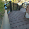 Railing joggin down a long set of steps all in westbury C10 Tuscany with 4" Posts not included in rail kits