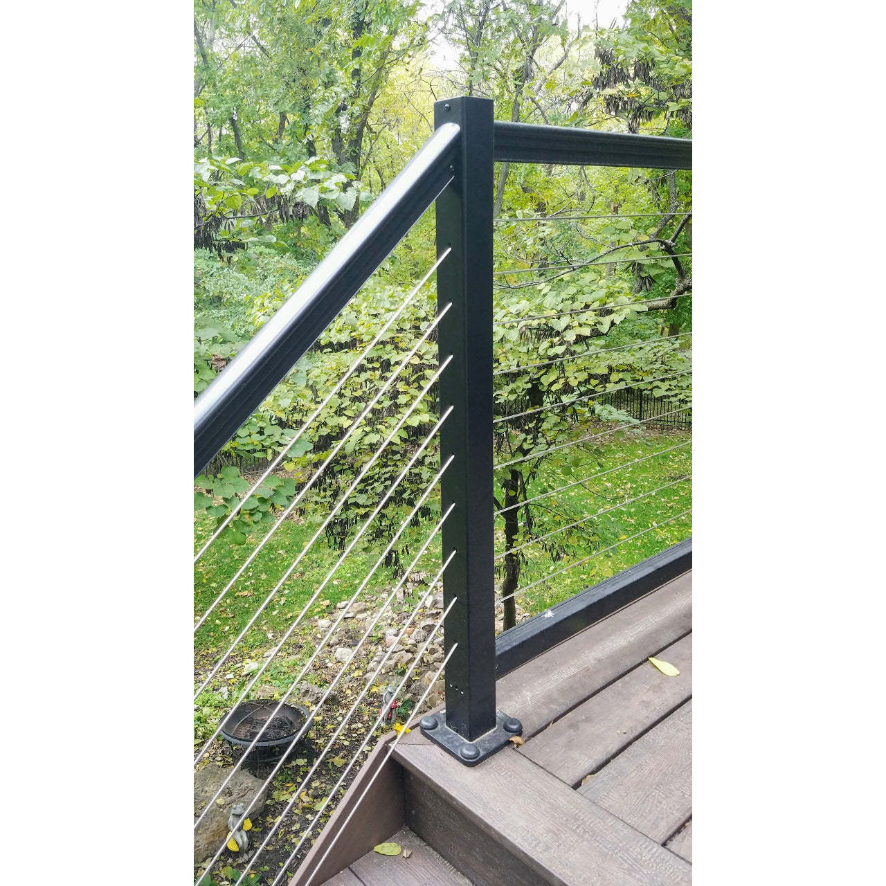 newel passthrough post kit in Black desigrail kit level to stair directly through