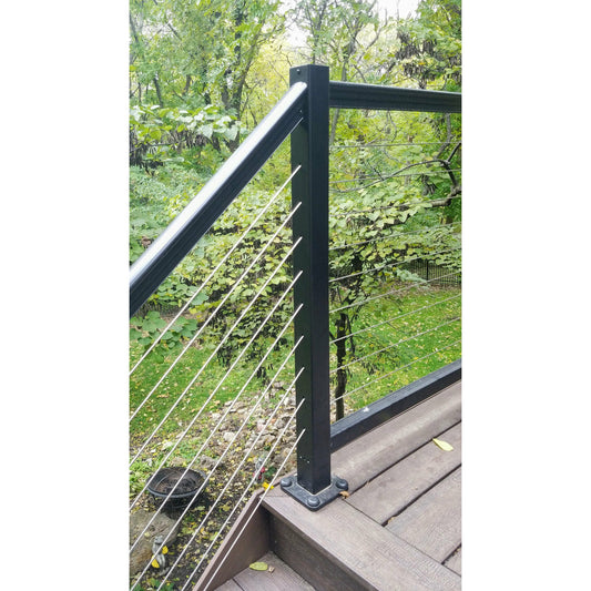 newel passthrough post kit in Black desigrail kit level to stair directly through
