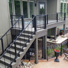 Black Fine Texture 36 Inch VertiCable Railing with 36 in C80 Rail kits and posts on beautiful back deck