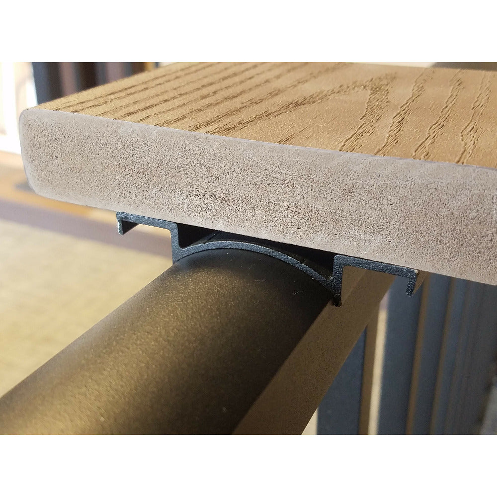 Westbury Drink Rail Adapter on railing with a deck board pvc azek