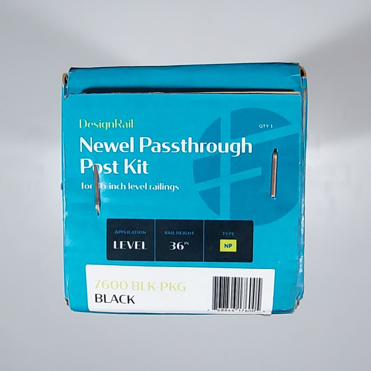 Feeney Newel Passthrough Post Kit NP 36" 7600 Feeney Black Matte DesignRail Kits full box post