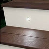 Dekpro Effex Recessed Stair Lights .8 Watts in 3 Colors Quick Connection Lighting, Installaed to the deck riser of a stair