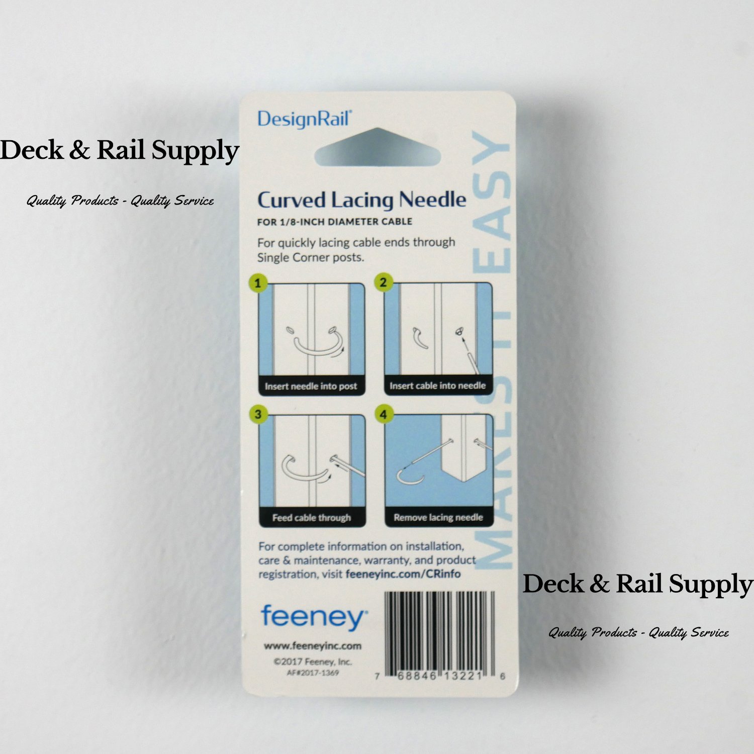 3221-Curve lacing needle runs cable through designrail kits single corner posts