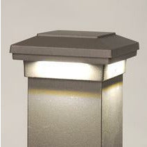Cocoa Bronze Cascade Lighted Down Textured Post Caps Match DekPro Prestige Railing 3" Caps 4" Caps