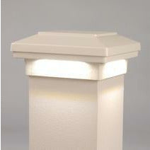 Maple Cream Cascade Lighted Down Textured Post Caps Match DekPro Prestige Railing 3" Caps 4" Caps