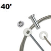 Fourty Foot Cable Kits stainless steel for metal posts 40'