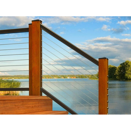Feeney wood post with metal rail 7-1/2" TT
