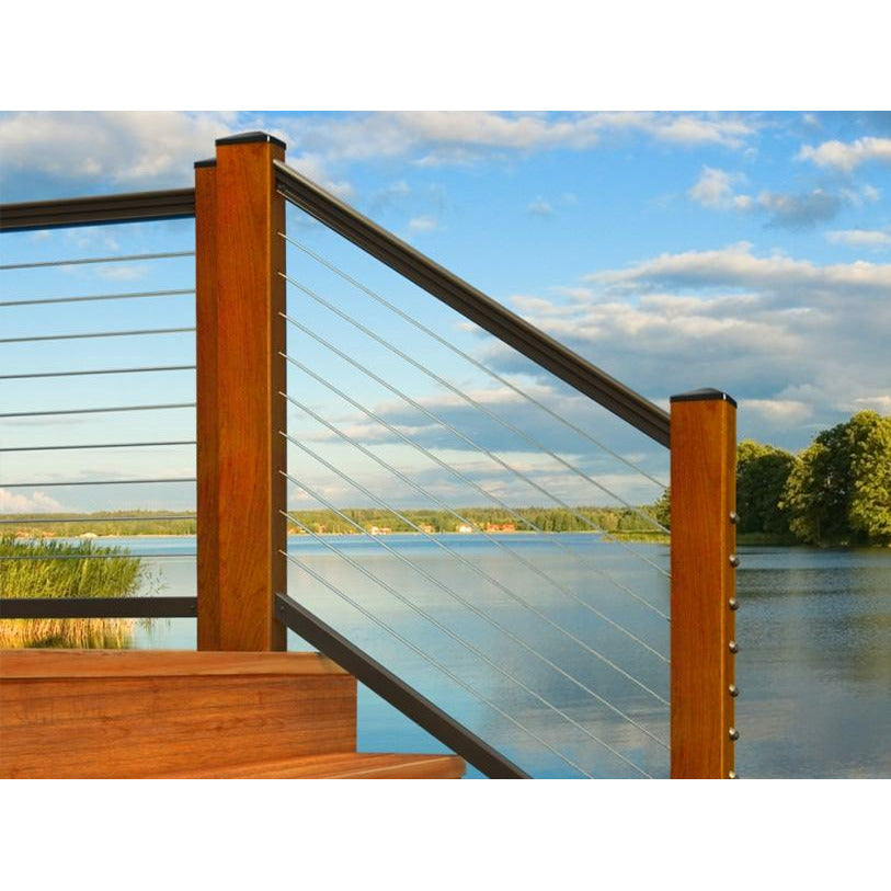Feeney wood post with metal rail 7-1/2" TT