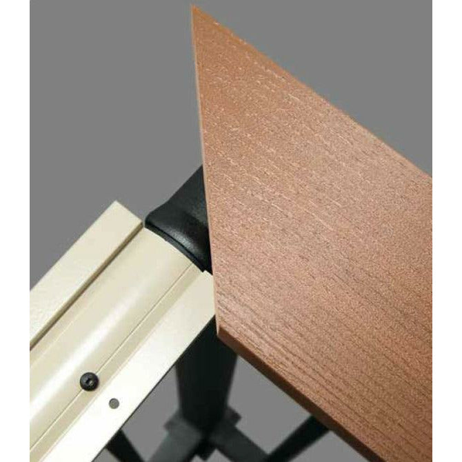 drink rail adapter next to 45 degree cut top rail board