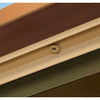 Underside of drink rail adapter with screws in cream color