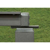 railing planing into crossover post with drink rail to show spacing profile of drink rail with crossover post kit