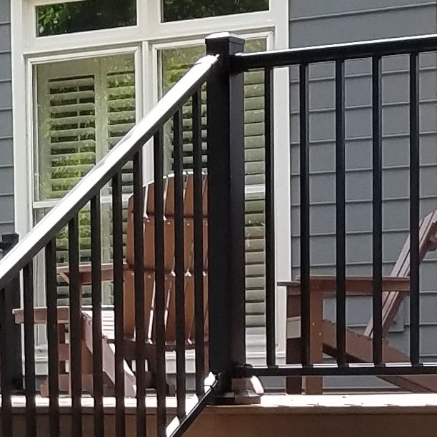 DekPro Prestige Absolute Black 40" Post Face Mount Level Post and Top of Stairs Textured