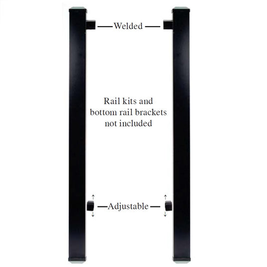 DekPro PRestige Gate Kit Posts with Brackets used with Prestige Rail for gates