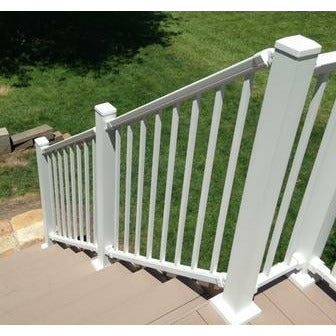 DekPro Prestige Star Railing in Dream White Aluminum Handrail 