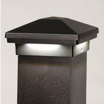 Absolute Black Avalanche Down Lighted Post Cap Aluminum Railing Cap Matchs DekPro Prestige Railing 3" or 4" Caps