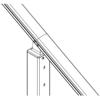 Overthe rail post for stair included with intermediate post kit for stair