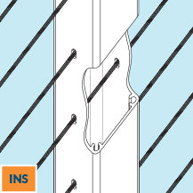 Feeney Intermediate Stair Post for stair rail angled at 29 to 34 degrees