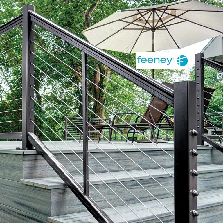 Feeney DesignRail Kits black, Posts, Rails, Cable, full cable railing system. DesingRailKit Collection
