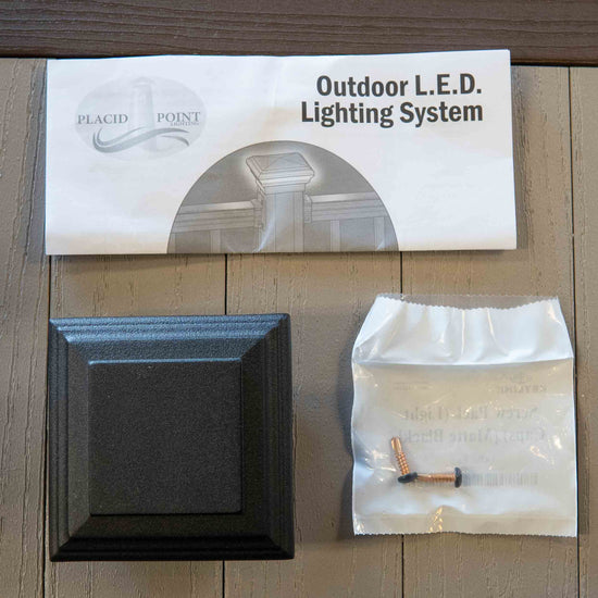 KeyLink Decorative Down Light Cap comes with screws and an installation manual.