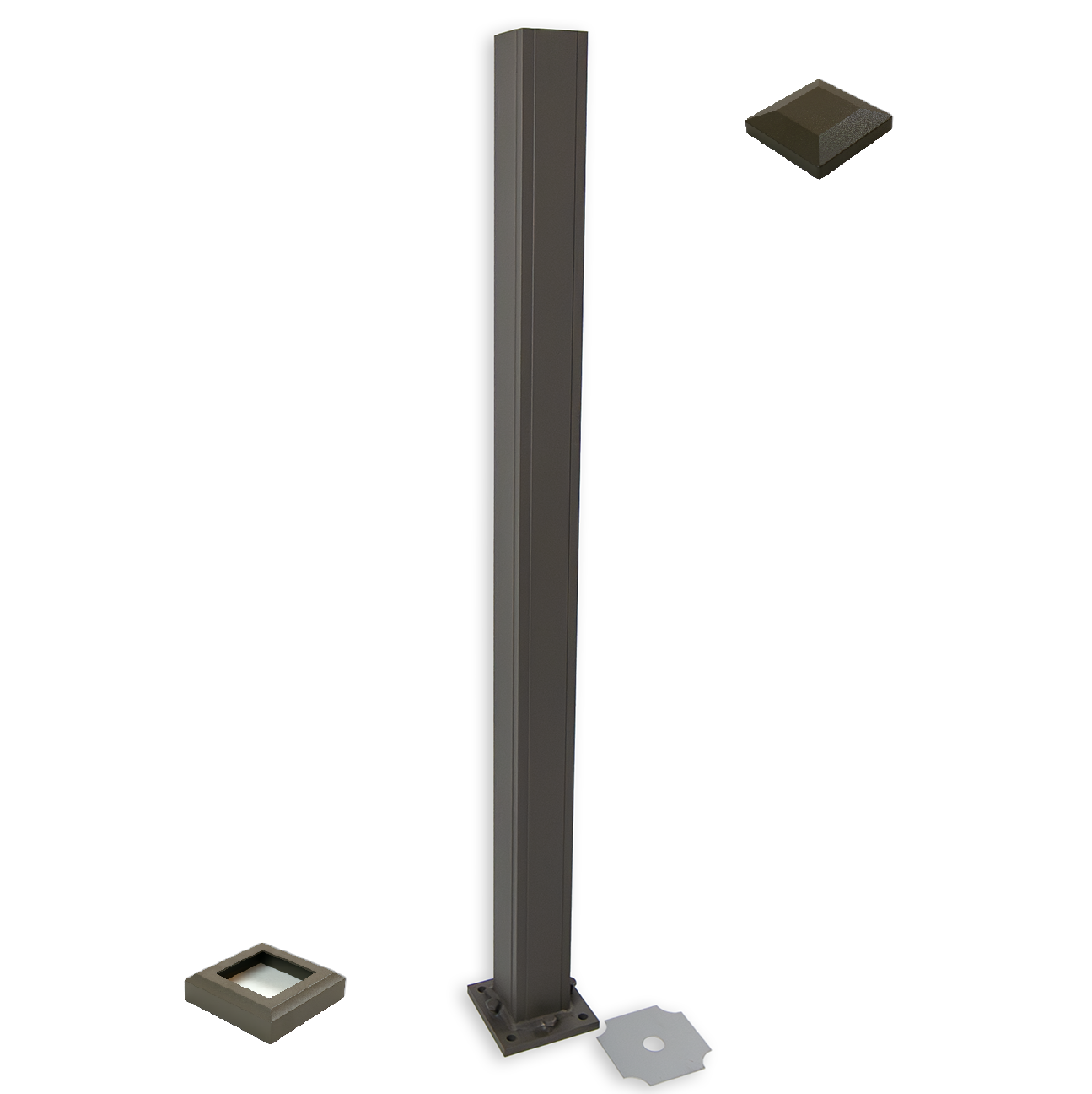 Bronze 2.5" Advantage Rail Post Kit 38" residential for level railing 