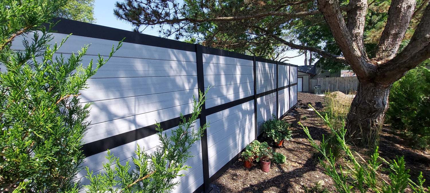 Driftwood privay rail rdi hidaway vinyl fency with aluminum posts and rail