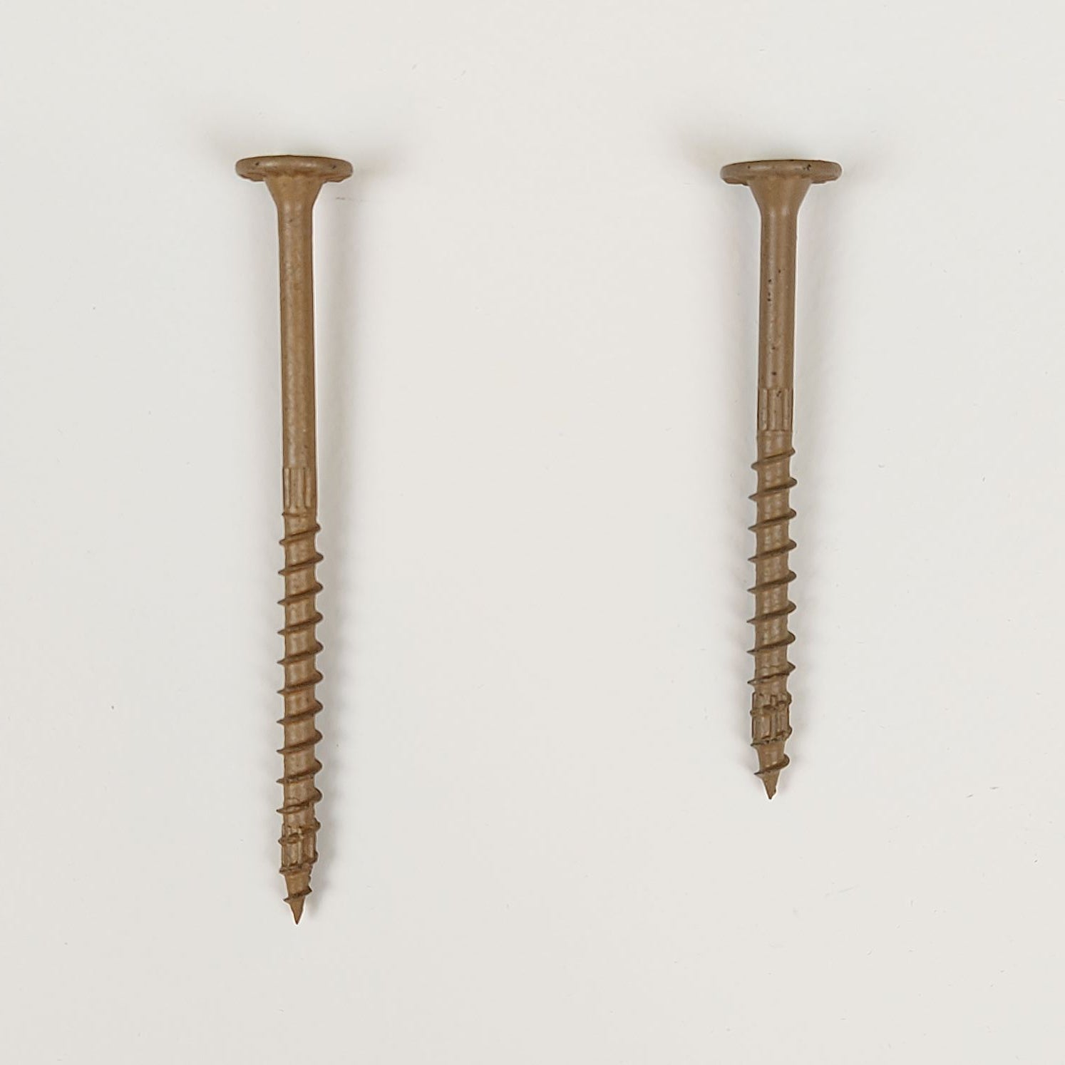 SDWS simpson timber screw 5 inch the left and sdws 4 inch screw shown on the right