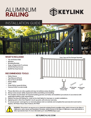 KeyLink Aluminum Install guide Brochure