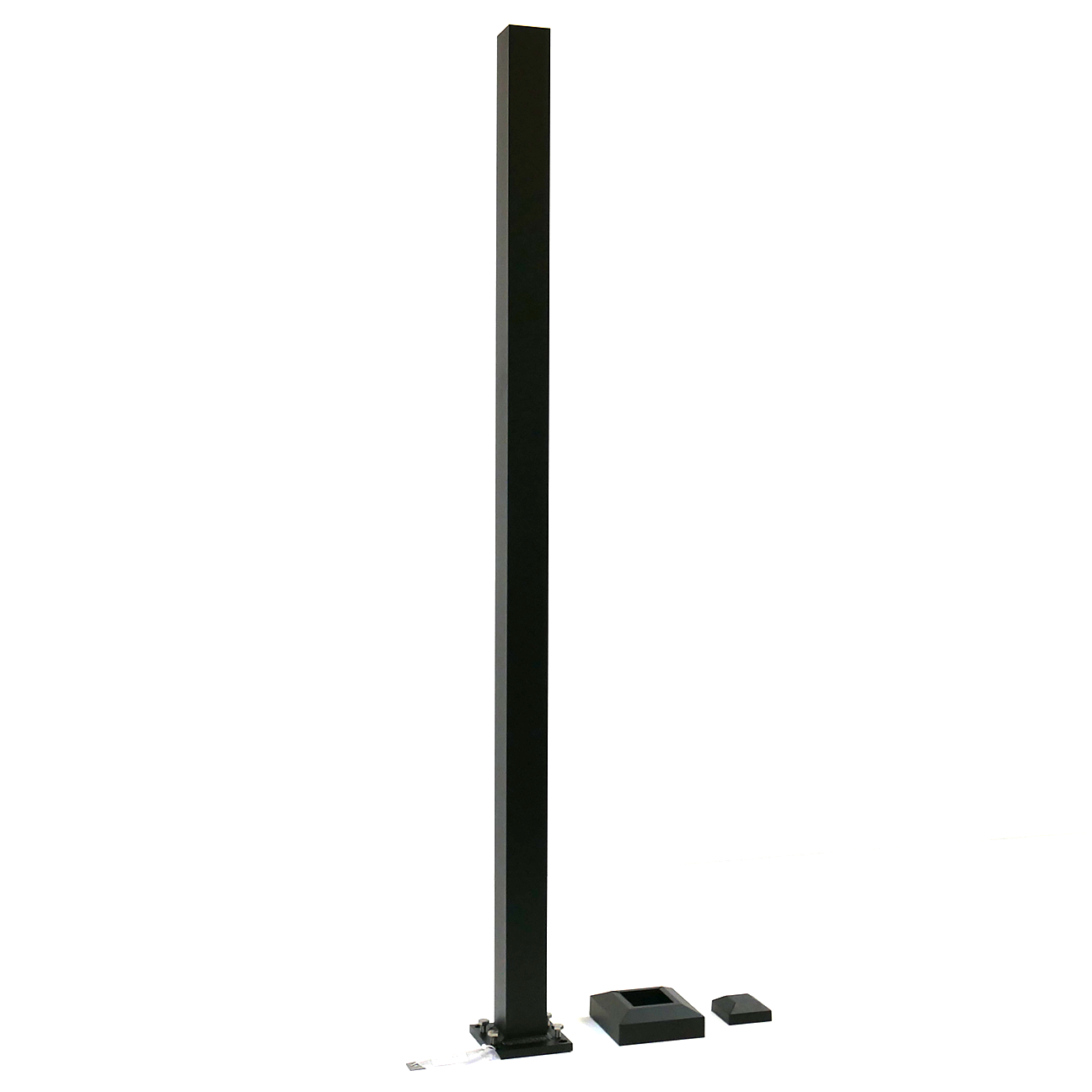 Product photo of Westbury 2" x 2" x 47" Textured Black aluminum handrail post. Two inches by Fourty Seven Inches.