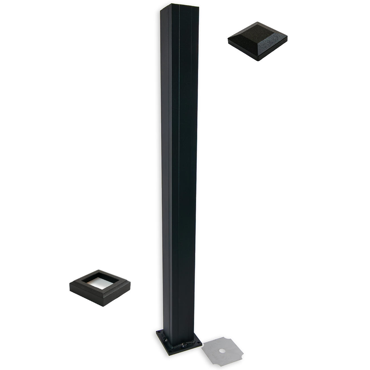 Advantage 44" 3-1/2" x 3-1/2 aluminum post kit in black