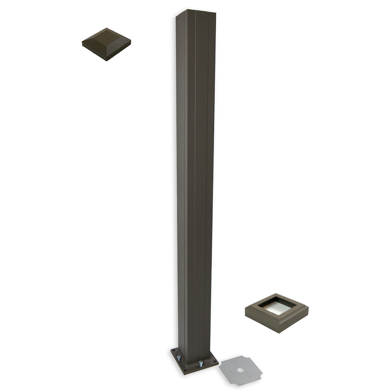 Advantage Bronze 3.5 in x 44 in aluminum fluted post for aluminum railing by Jam