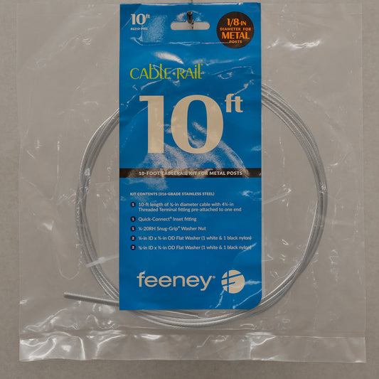 Feeney 10 foot cable rail kit with fittings cable washers and accessories 